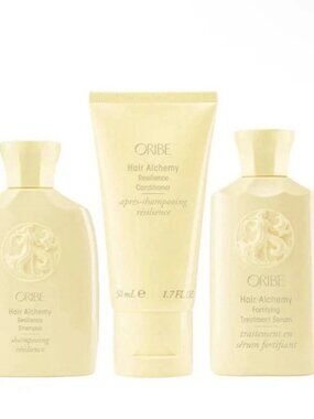 Oribe Hair Alchemy Set | Travel Shampoo Conditioner & Heatless Styling Serum